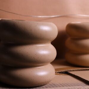 Modern Tan Ceramic Vase